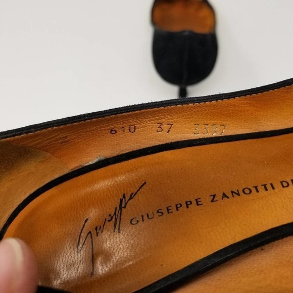 Giuseppe Zanotti Womens Suede Buckle Cutout Detail High Heel Pumps Black Size 37 - Picture 6 of 8